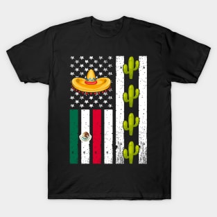 Mexican American Flag Cinco de Mayo T-Shirt